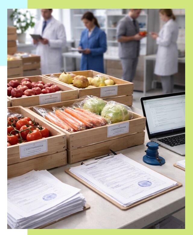 Сертификация овощей и фруктов в Одинцове от 8803 р. | Алешин-Днц