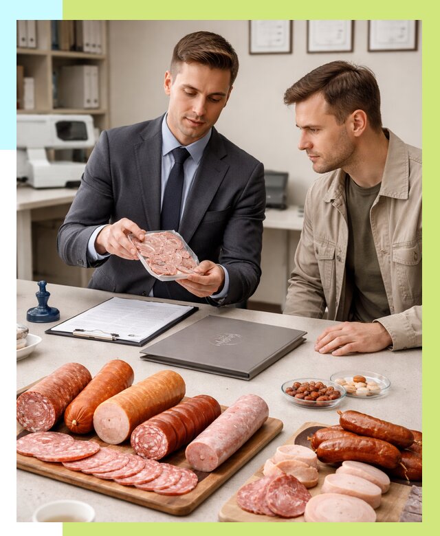 Сертификация колбасных изделий в Одинцове от 7767 р. | Алешин-Днц