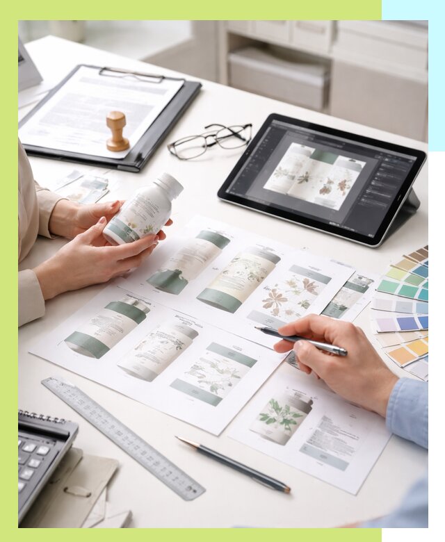 Профессиональная разработка дизайна и текста этикетки продукции в Одинцове