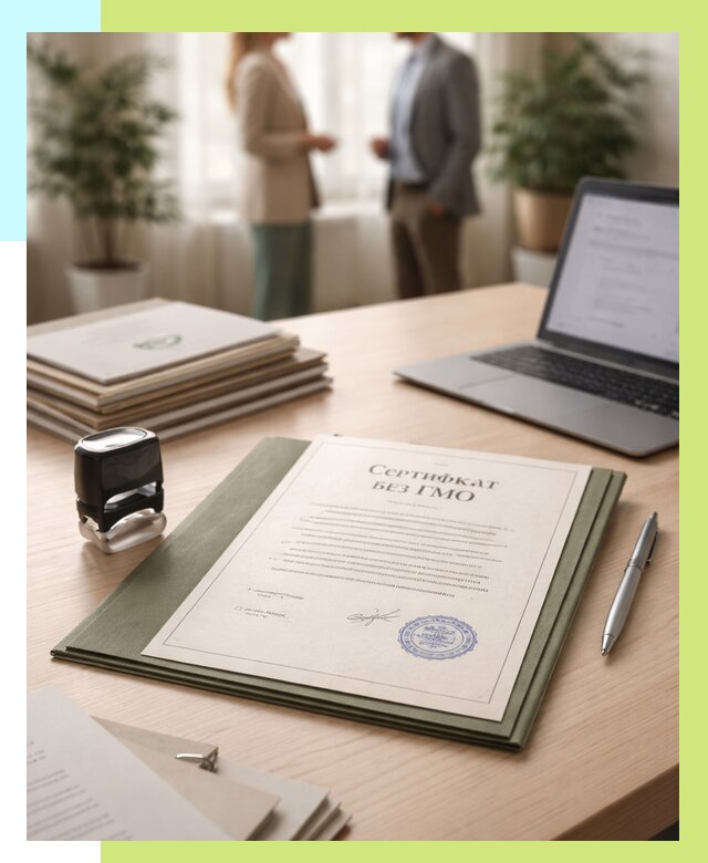 Сертификат без ГМО в Одинцове от 7767 р. оформить срочно Алешин-Днц